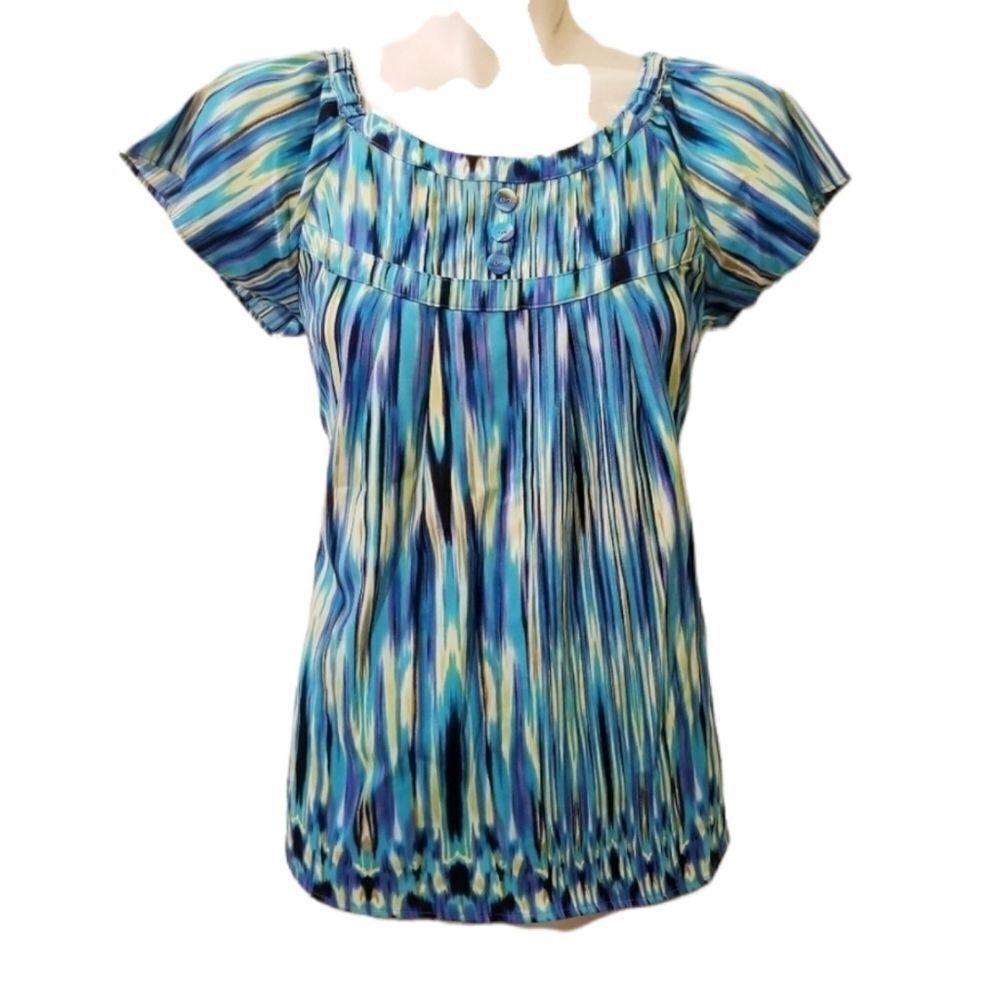 Fred David Cap Sleeve Blouse Size M‎